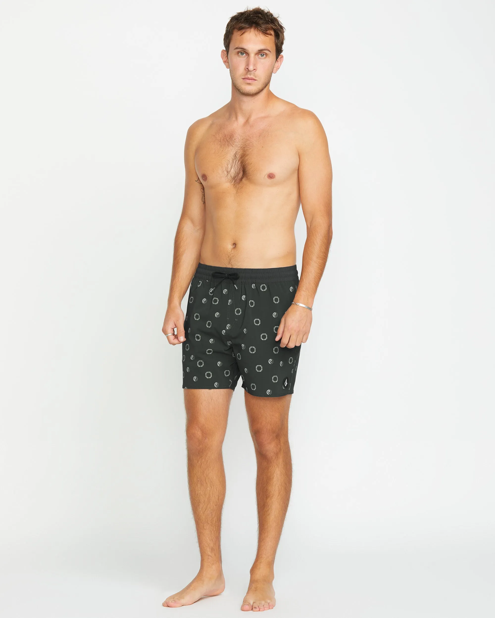 Lido Print Trunk 16" Boardshorts - STEALTH