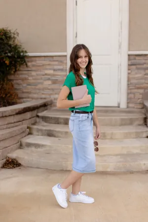 Light Wash Denim Skirt