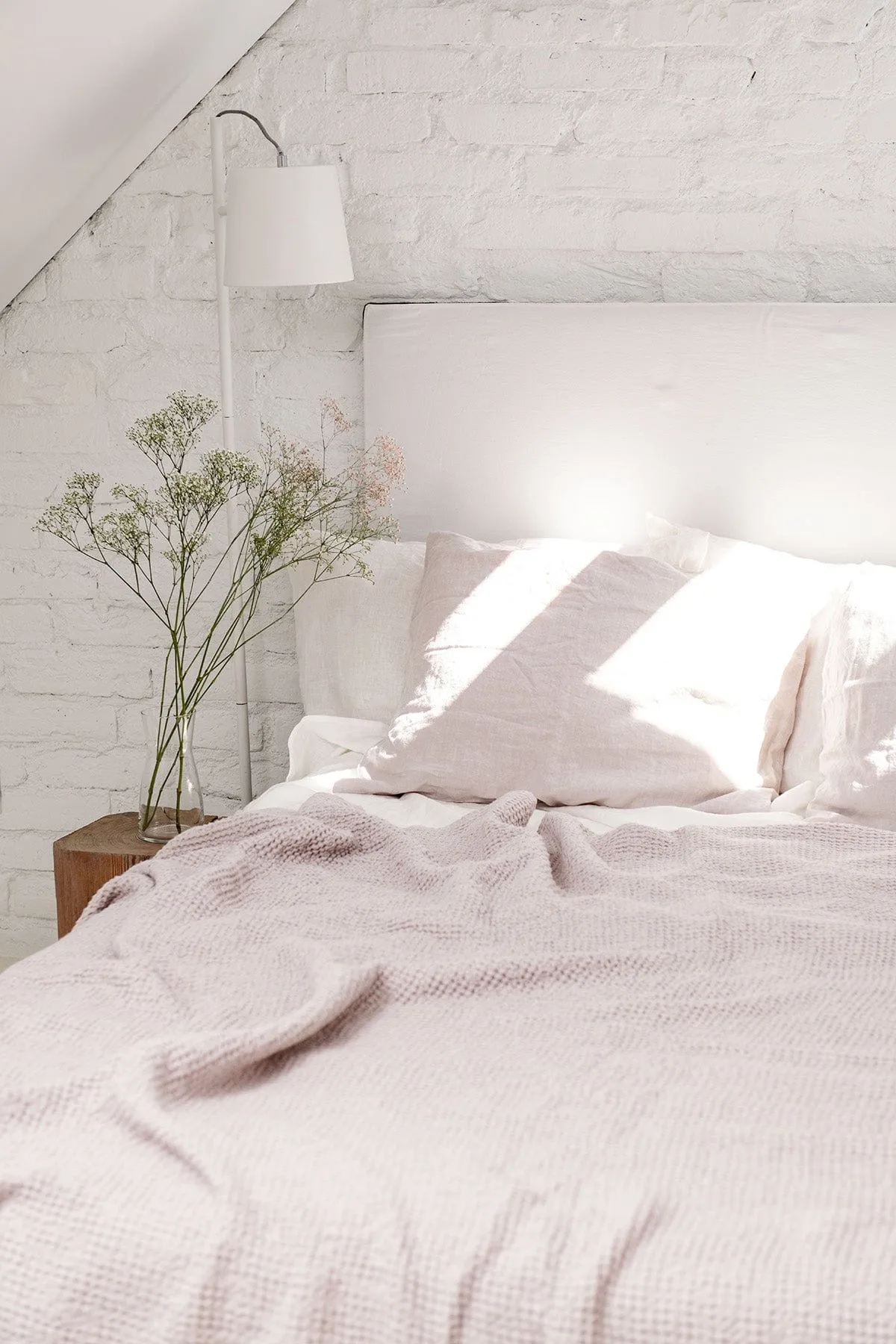 Linen Waffle Blanket | Cream