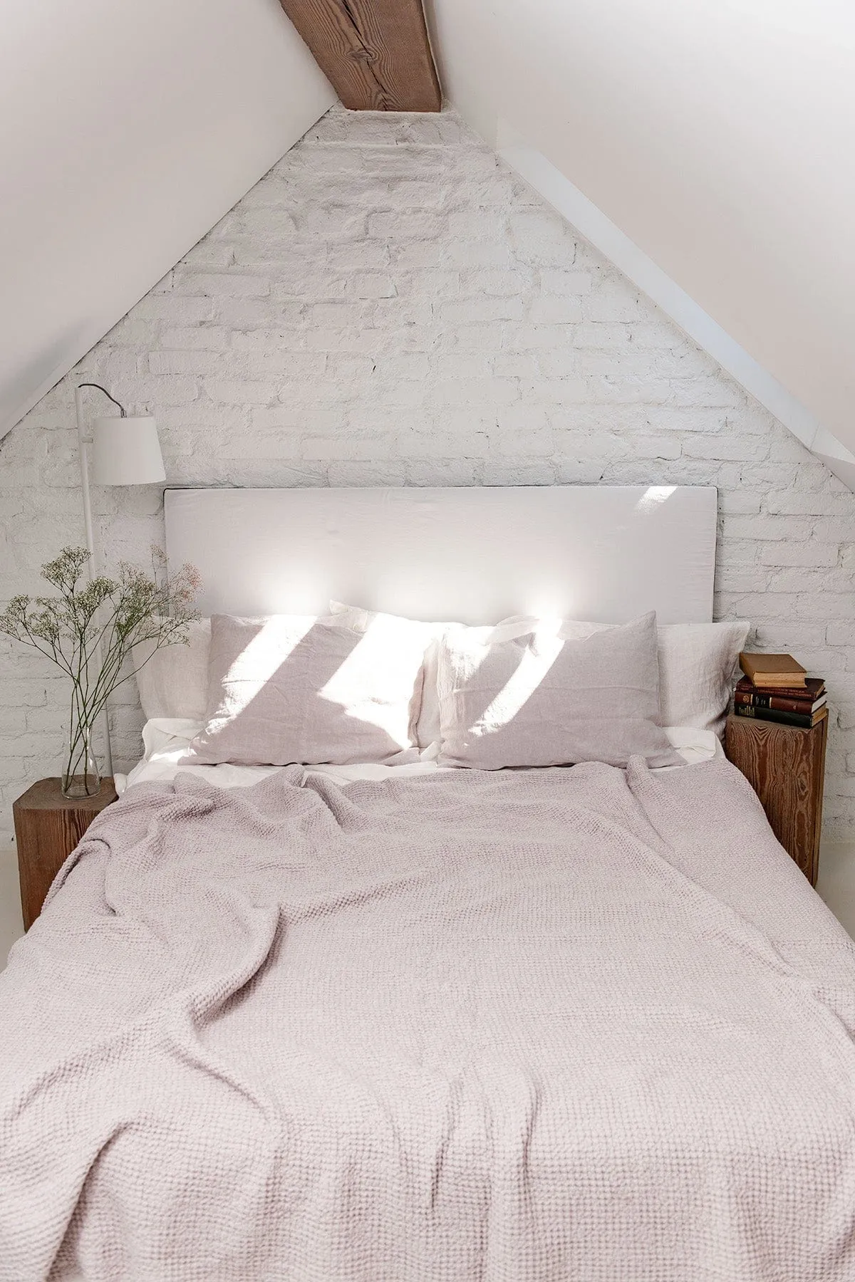 Linen Waffle Blanket | Cream