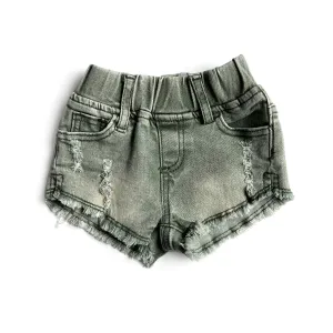 Little Bipsy Girl's Cut Off Denim Shorties - Green Wash