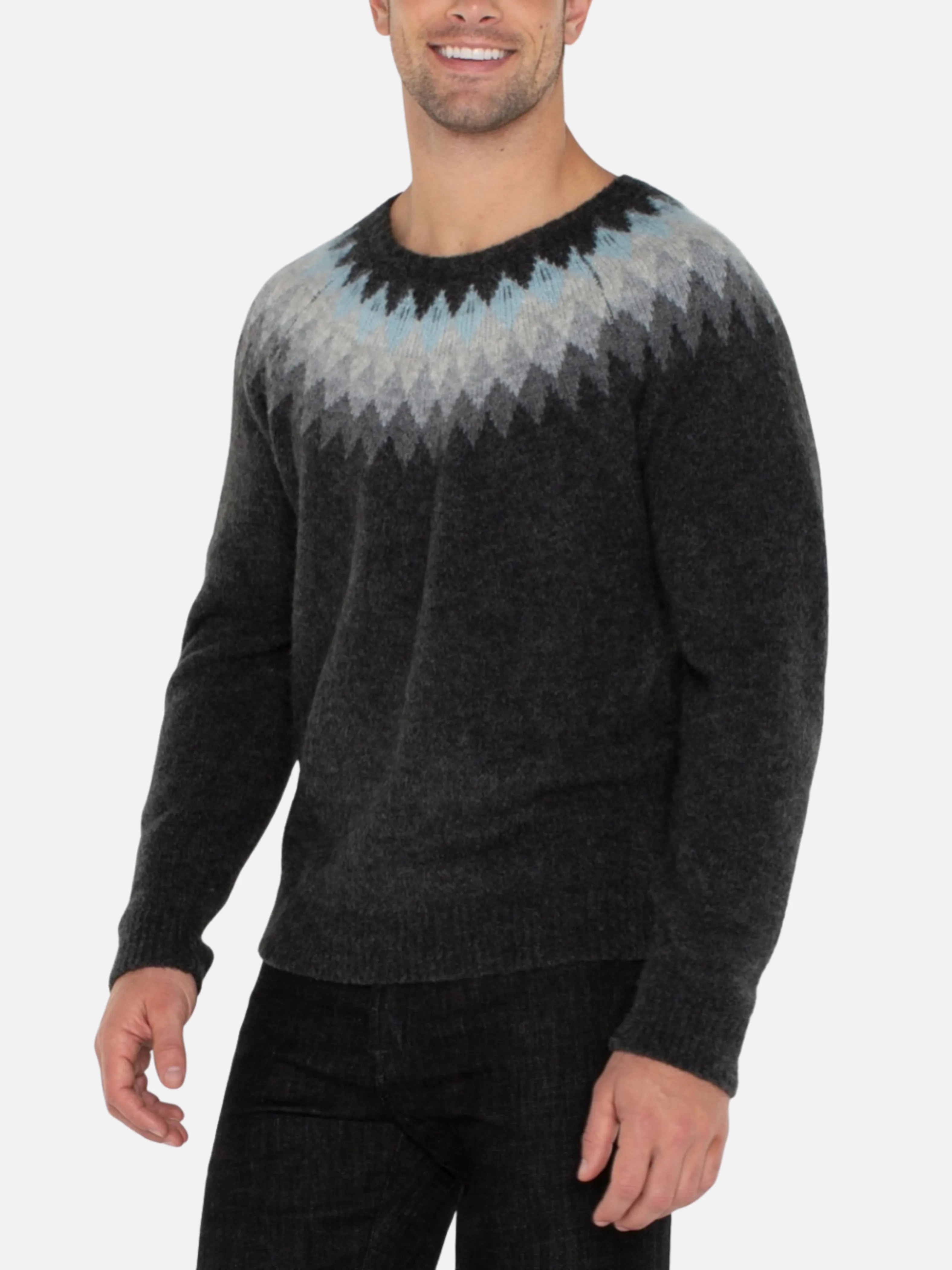 Liverpool Fair Isle Sweater - Charcoal/Grey