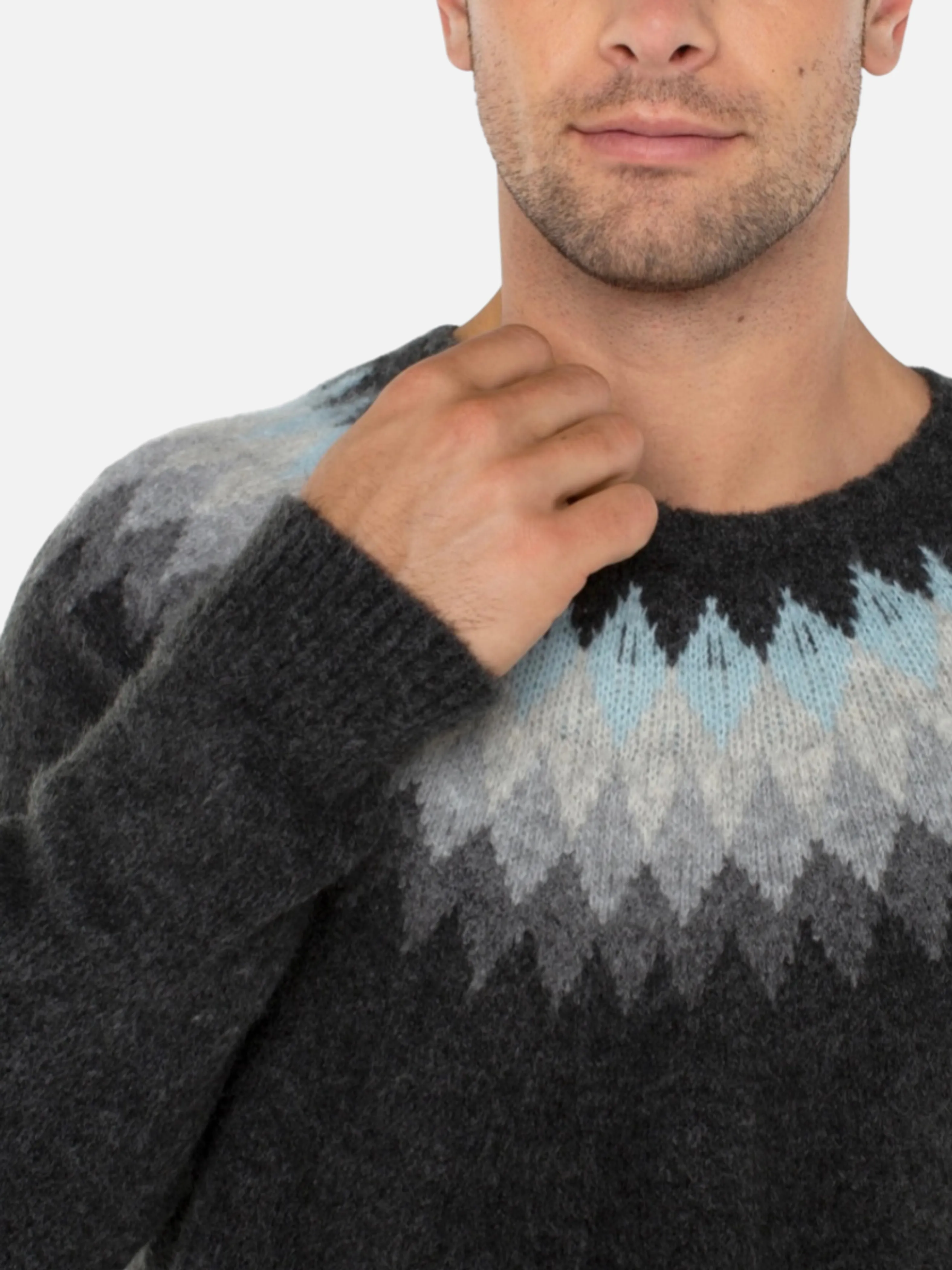 Liverpool Fair Isle Sweater - Charcoal/Grey