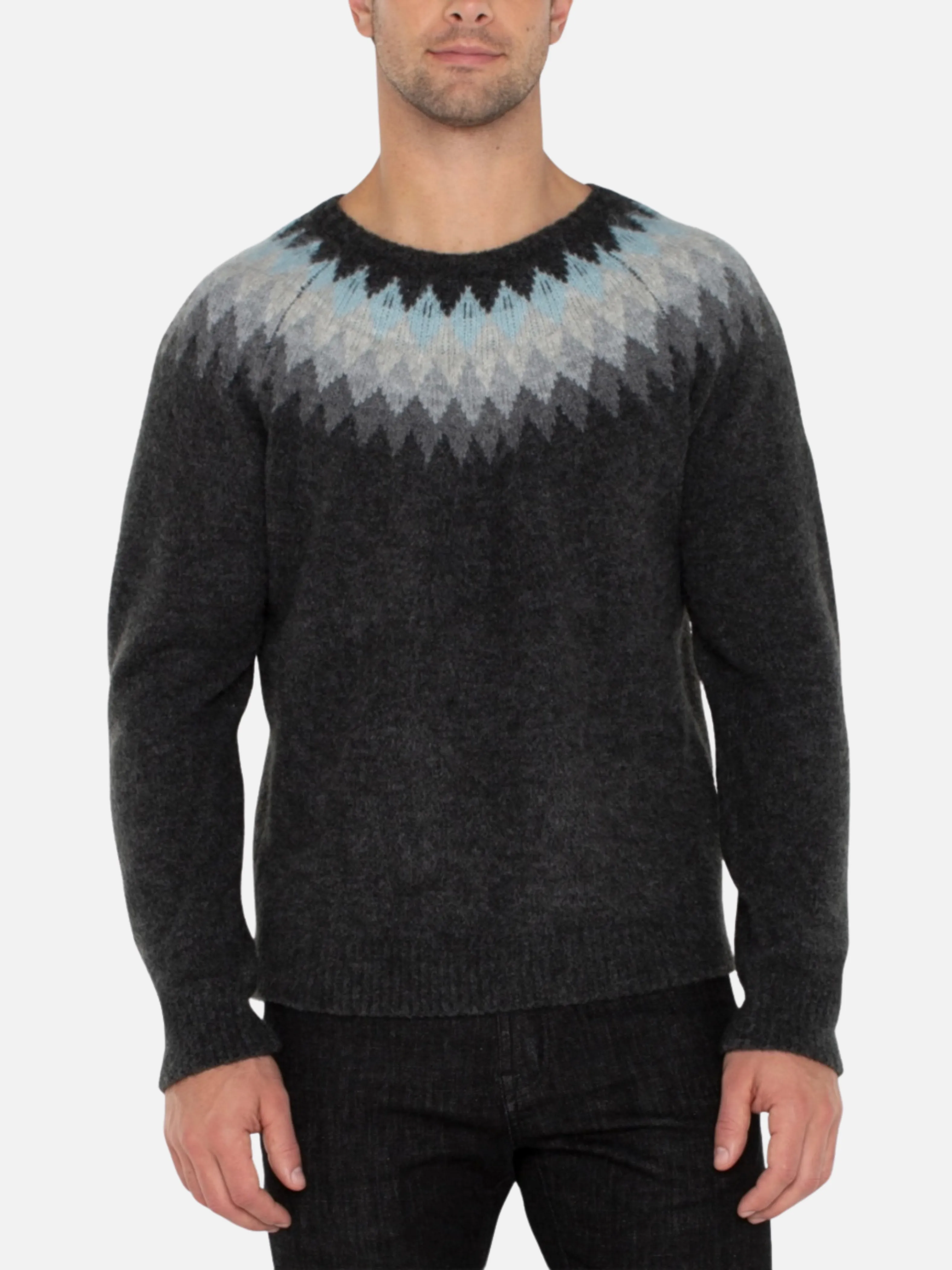 Liverpool Fair Isle Sweater - Charcoal/Grey