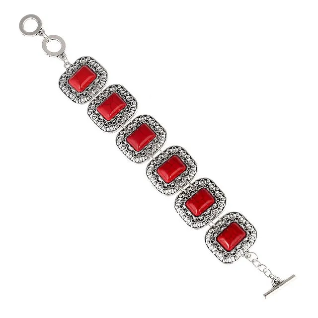 LOVBEAFAS Fashion Ethnic Bohemian Bracelets & Bangles For Women Red/Blue Stone Vintage Beach Boho Adjustable Bracelets Jewelry