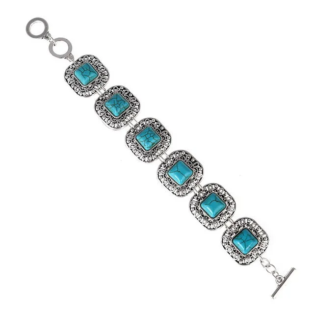 LOVBEAFAS Fashion Ethnic Bohemian Bracelets & Bangles For Women Red/Blue Stone Vintage Beach Boho Adjustable Bracelets Jewelry