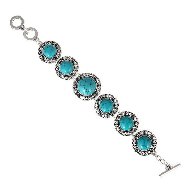 LOVBEAFAS Fashion Ethnic Bohemian Bracelets & Bangles For Women Red/Blue Stone Vintage Beach Boho Adjustable Bracelets Jewelry