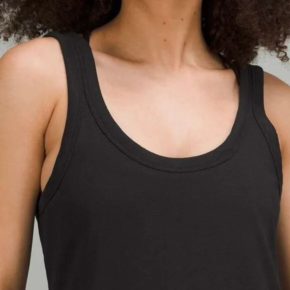 Lululemon Classic Fit Cotton Blend Scoop Dress Size 8 Black Athleisure Active