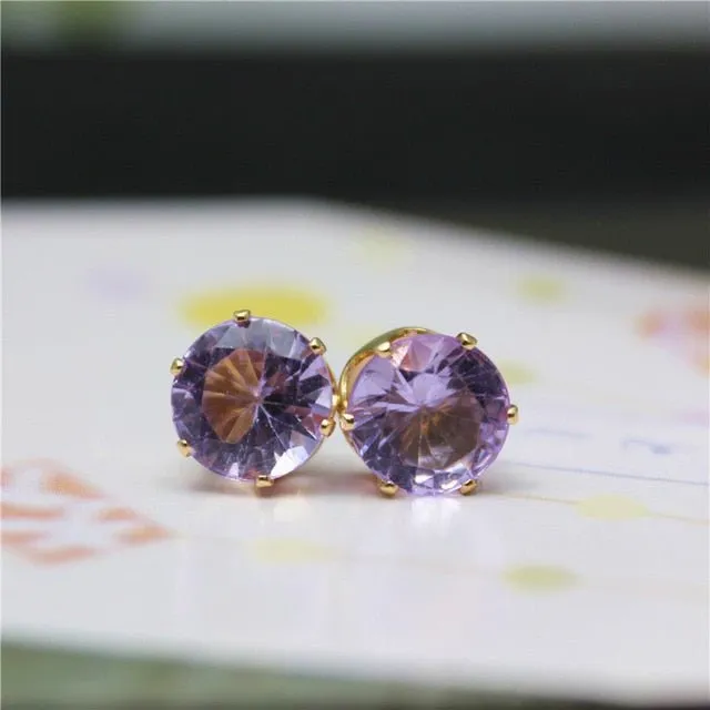 Luxury Gold Zircon Stud Earrings For Women  Anniverssary Party Jewelry