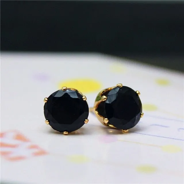 Luxury Gold Zircon Stud Earrings For Women  Anniverssary Party Jewelry