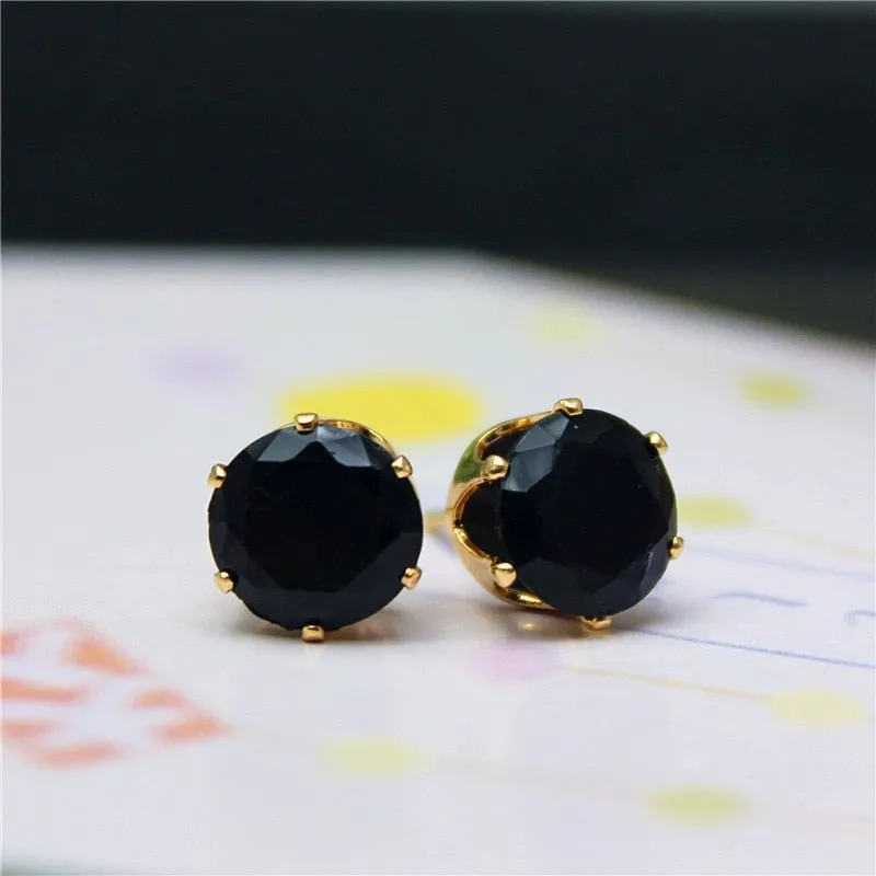 Luxury Gold Zircon Stud Earrings For Women  Anniverssary Party Jewelry