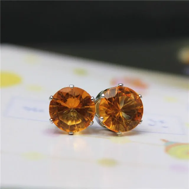 Luxury Gold Zircon Stud Earrings For Women  Anniverssary Party Jewelry