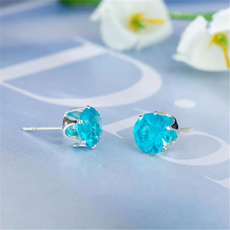 Luxury Gold Zircon Stud Earrings For Women  Anniverssary Party Jewelry