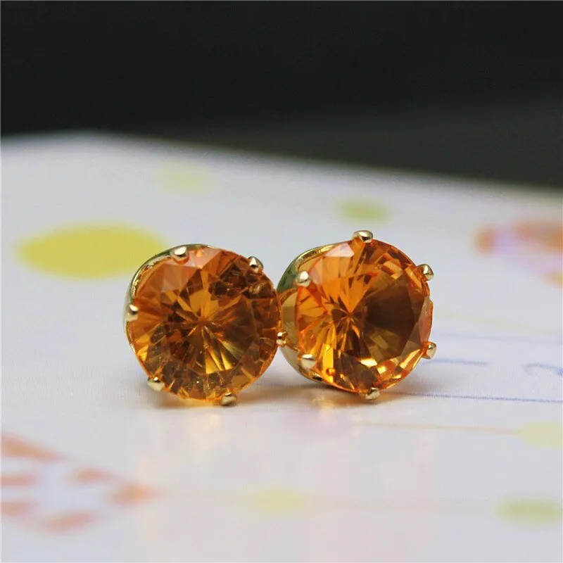 Luxury Gold Zircon Stud Earrings For Women  Anniverssary Party Jewelry
