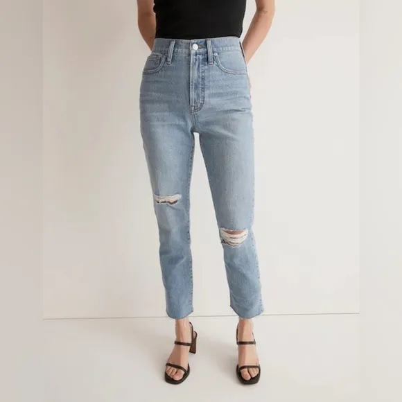 Madewell The Perfect Vintage Jean in Bradwell Wash: Ripped Edition 28