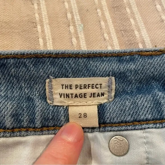 Madewell The Perfect Vintage Jean in Bradwell Wash: Ripped Edition 28