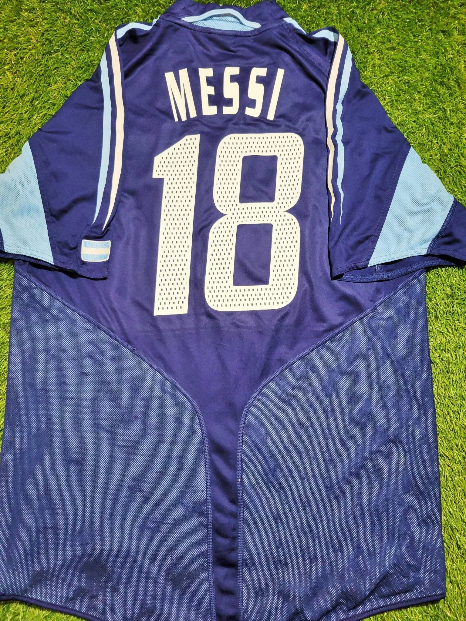 Messi Argentina 2004 2005 DEBUT Blue Jersey Shirt Camiseta L SKU# 645785