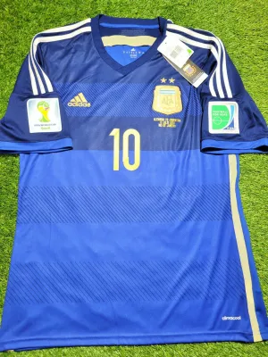 Messi Argentina 2014 WORLD CUP FINAL Away Jersey Shirt Camiseta BNWT L SKU# G75187