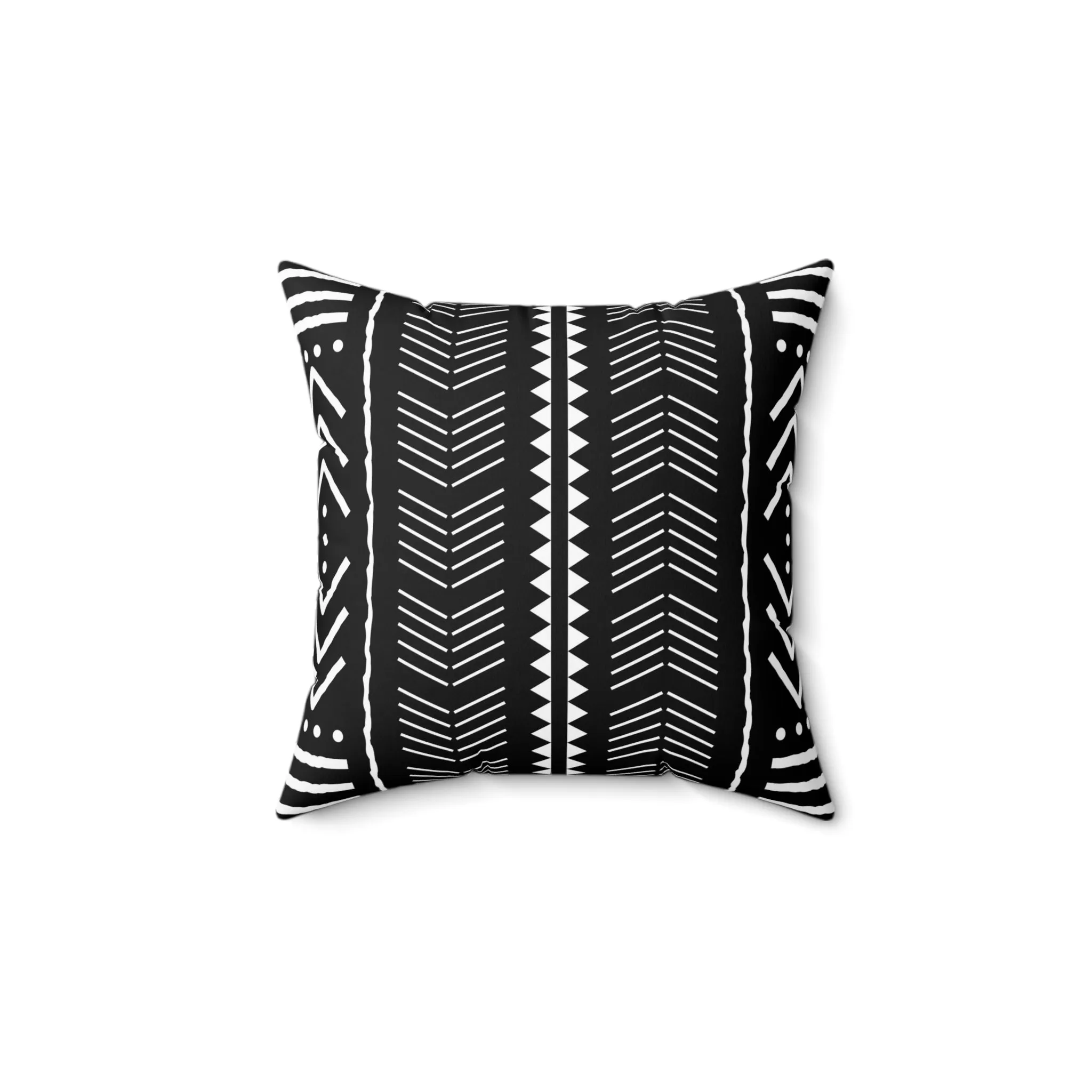 Modern Geometric Throw Pillow - Double Sided Black and White Accent Cushion