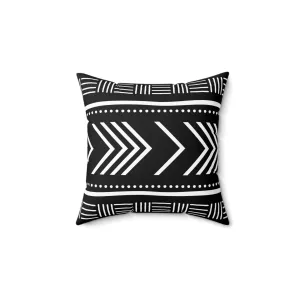 Modern Geometric Throw Pillow - Double Sided Black and White Accent Cushion