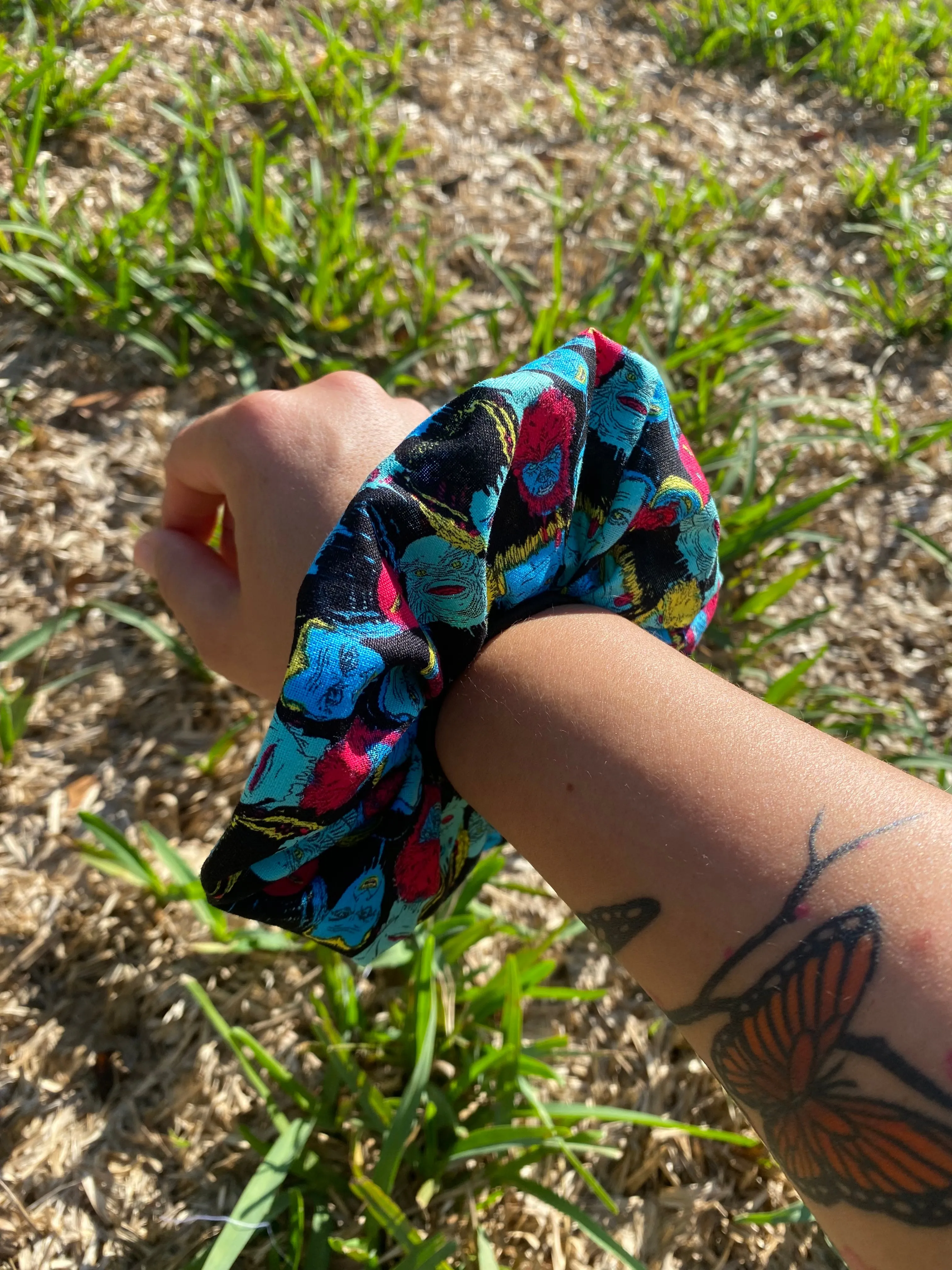 Monster Halloween Scrunchie Hair Tie Ponytail