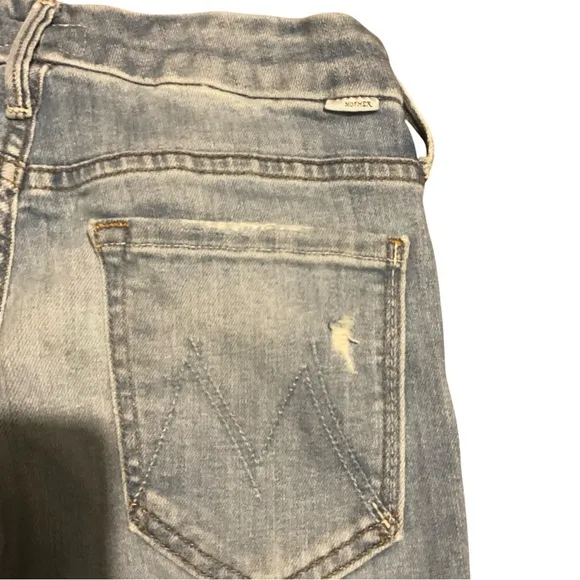MOTHER The Looker Crop Distressed Skinny Jeans - Size 27