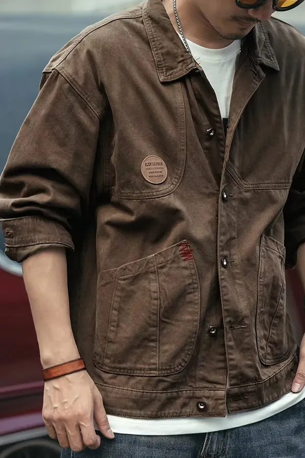 New denim hunting loose cotton casual jacket