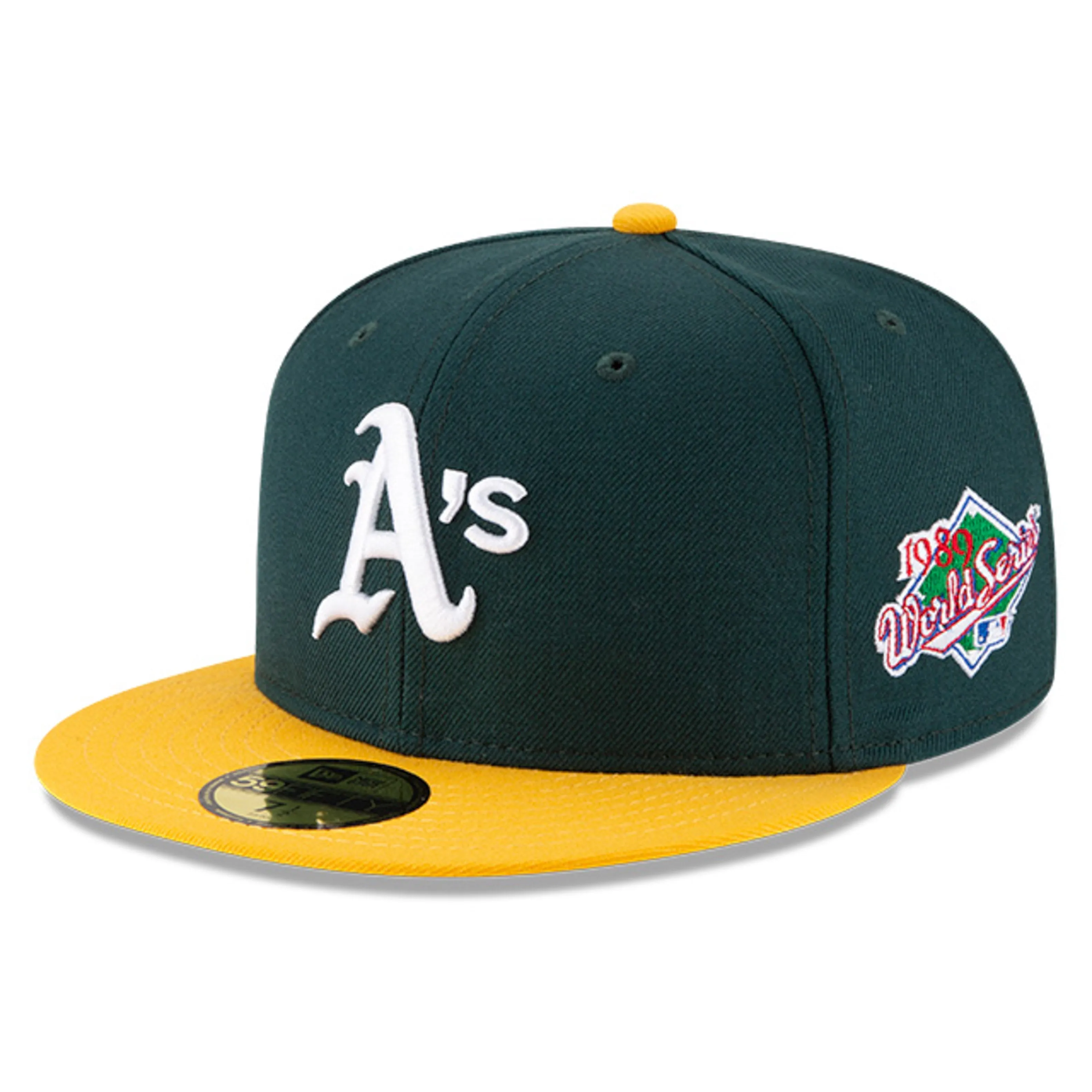 New Era 59Fifty Oakland Athletics 1989 World Series  Hat - Green, Gold