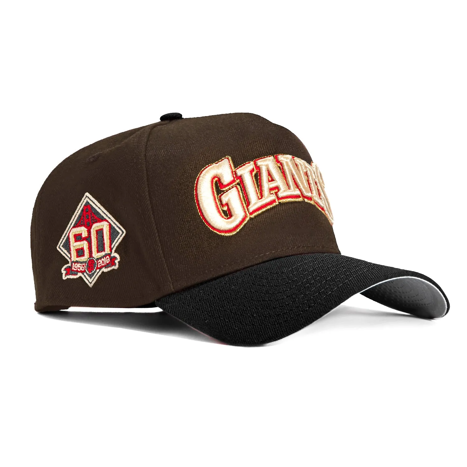 New Era 9Forty A-Frame Foam San Francisco Giants 60th Anniversary Patch Word Snapback Hat - Brown, Black
