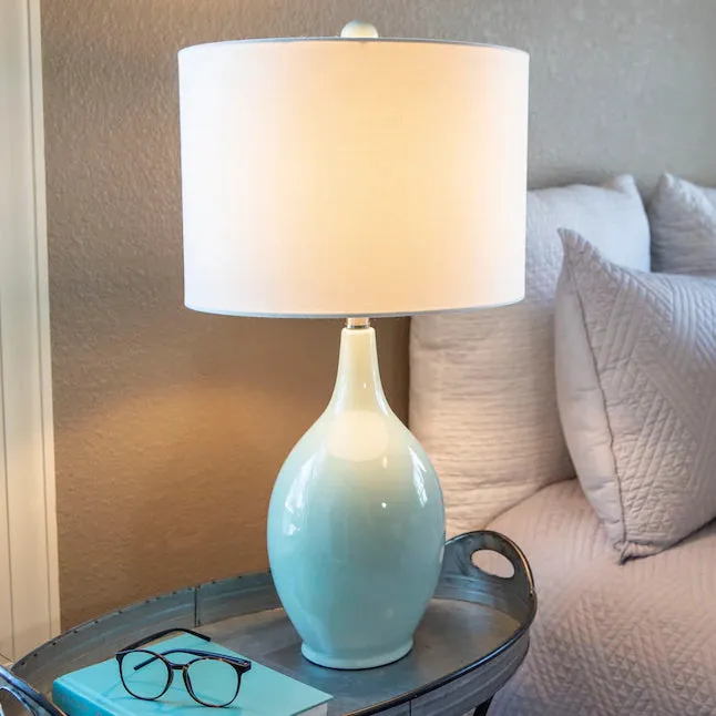 New in box! Annabelle Ceramic Table Lamp - Spa Blue by Decor Therapy! Retails $165 