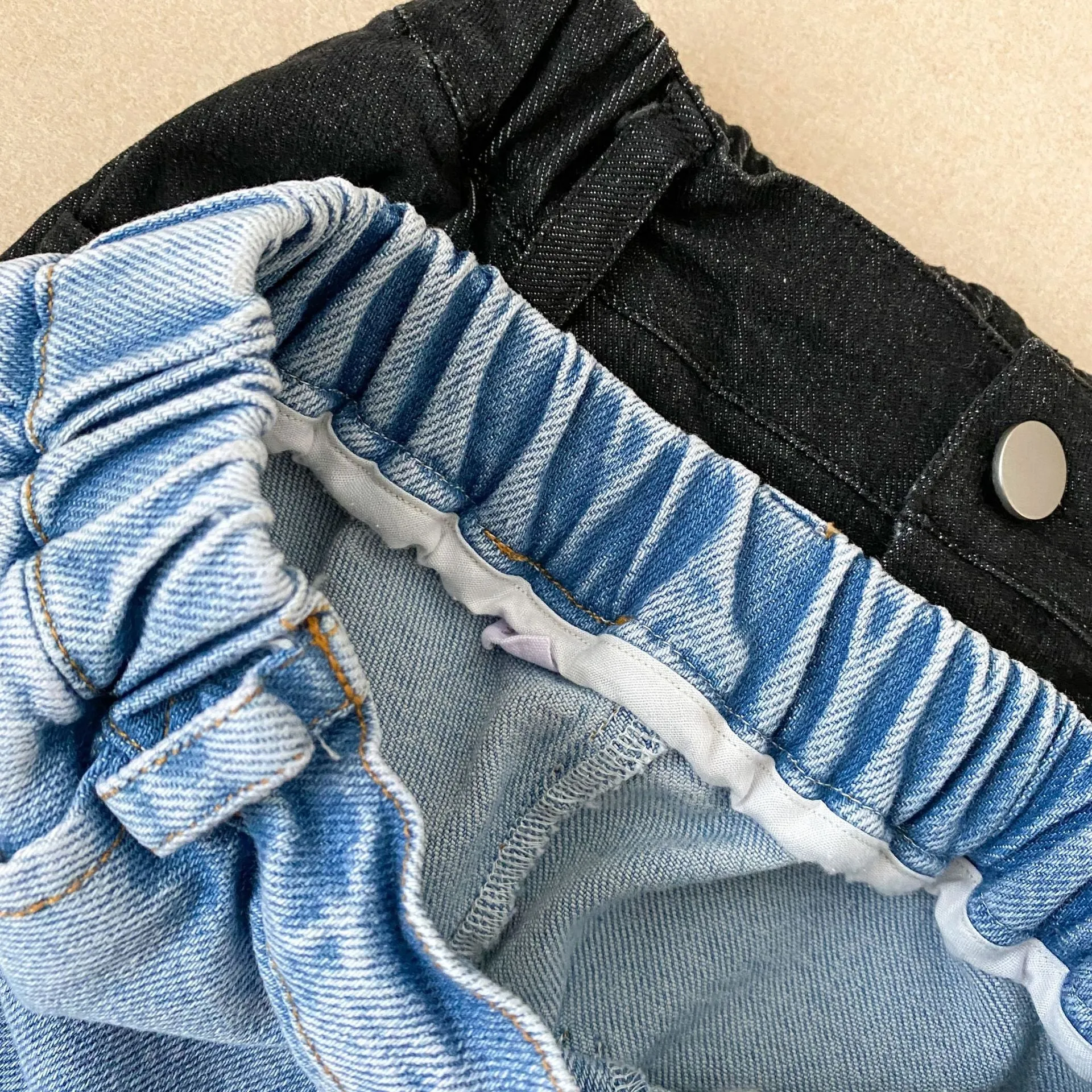 New Ripped Boys Girls Straight Solid Colour Casual Denim Shorts