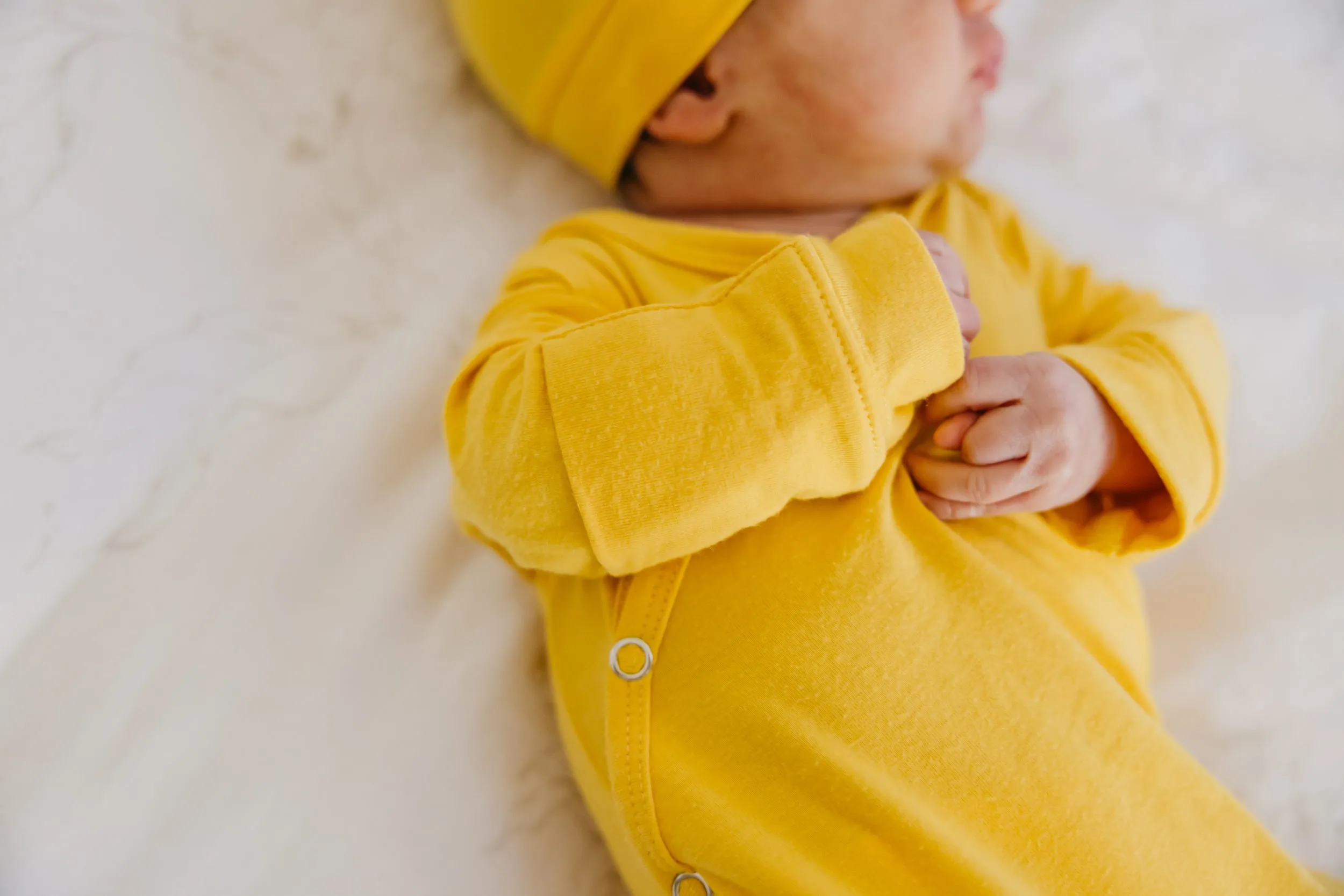 Newborn Knotted Gown - Banana
