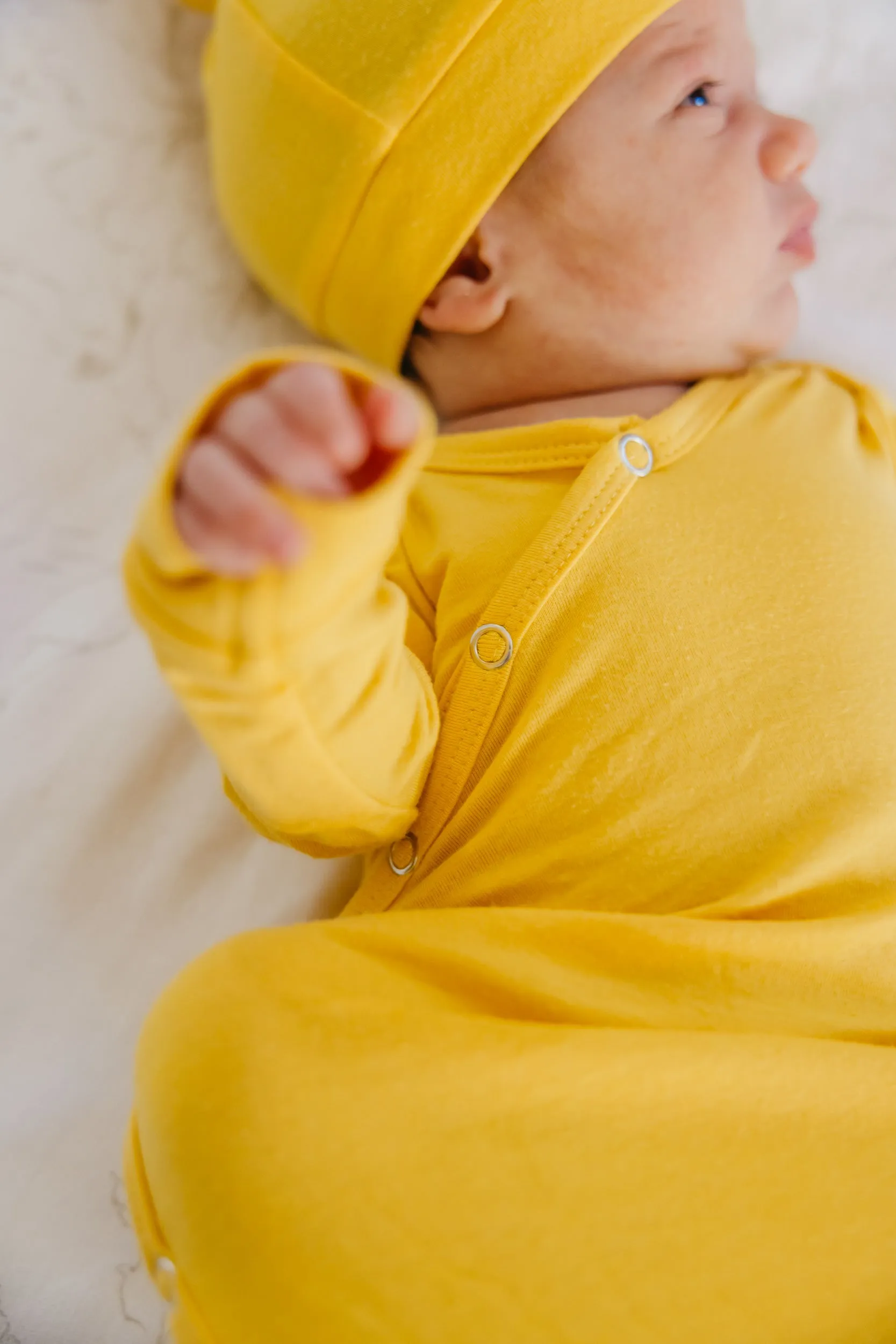 Newborn Knotted Gown - Banana