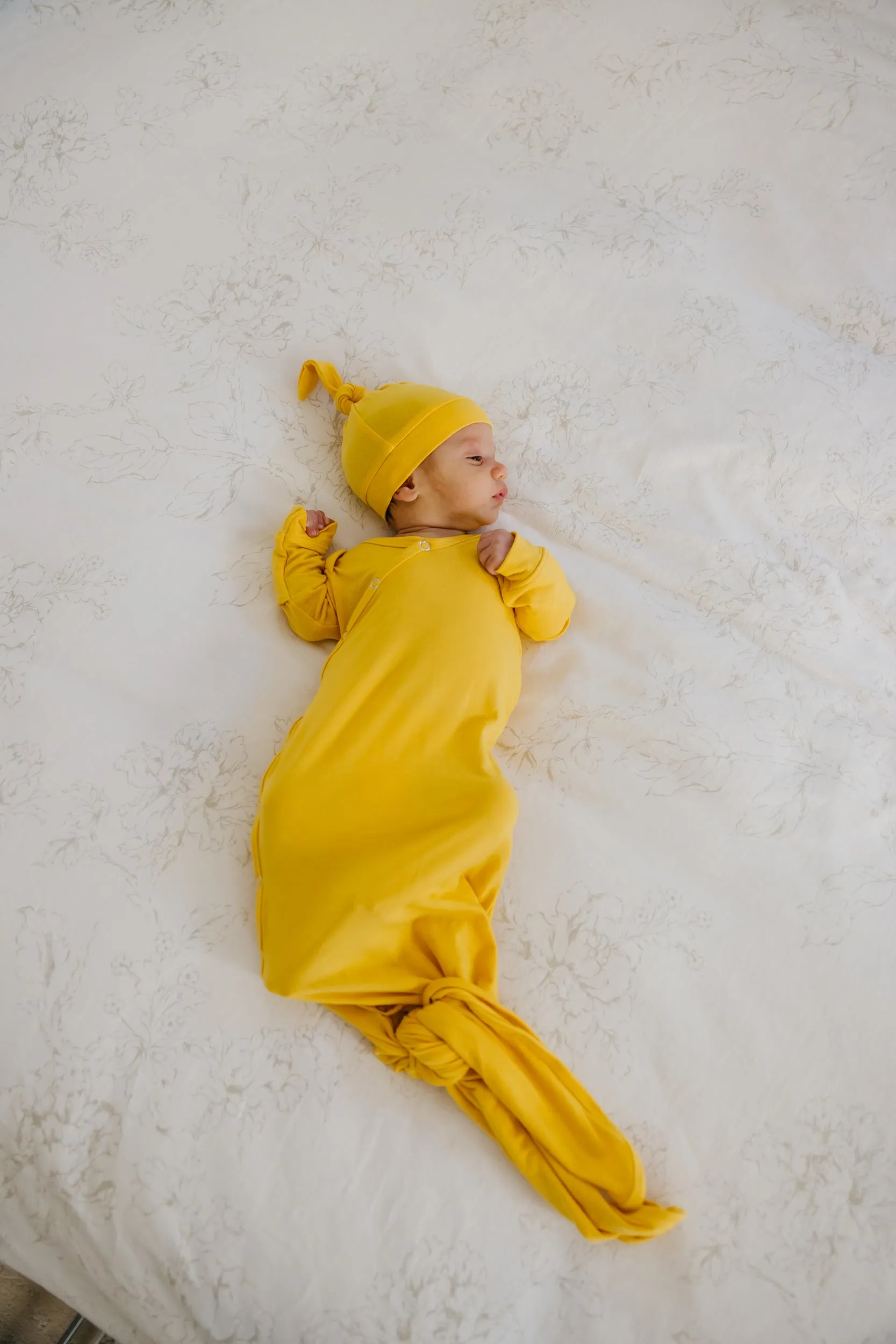 Newborn Knotted Gown - Banana