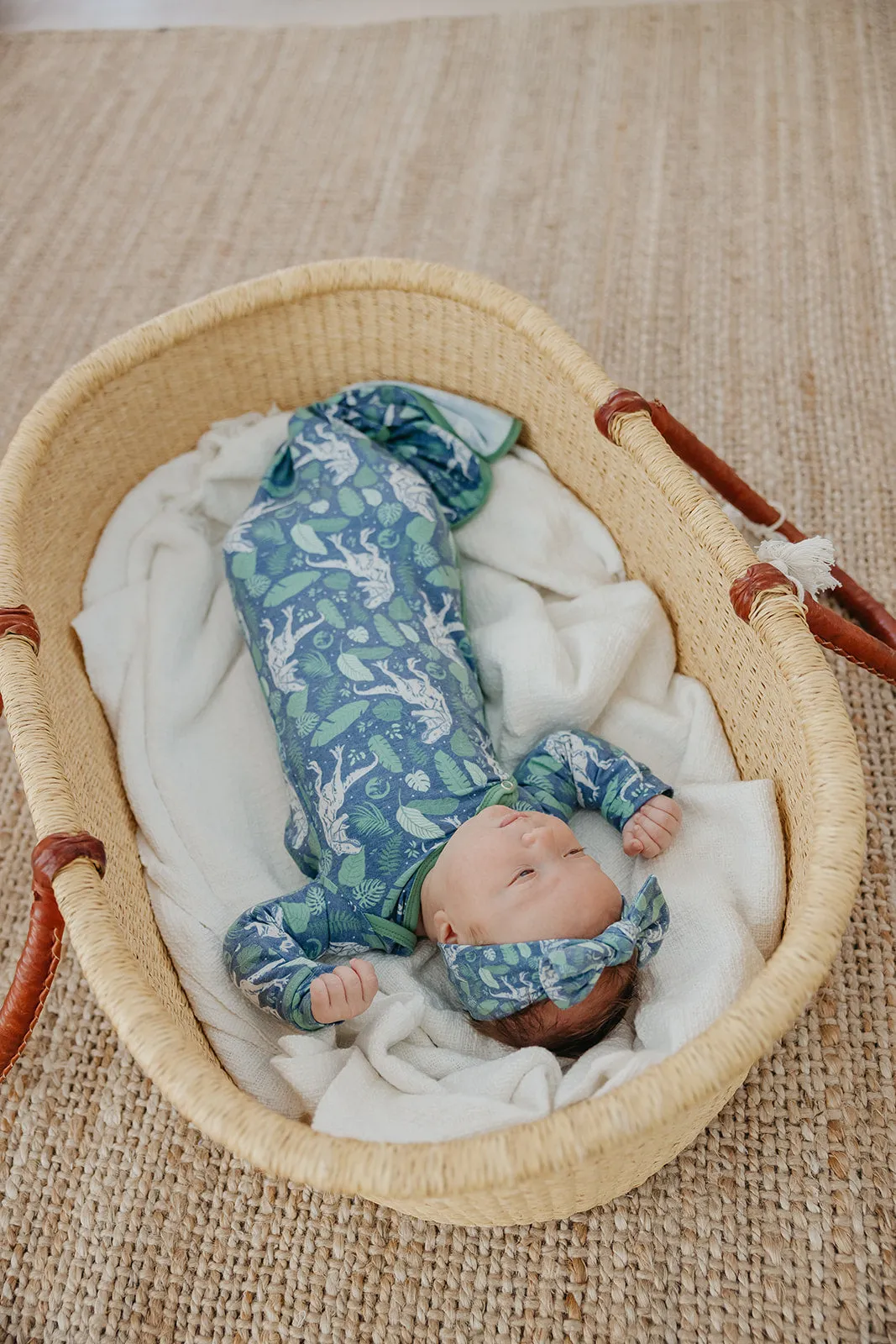 Newborn Knotted Gown - Jurassic Park