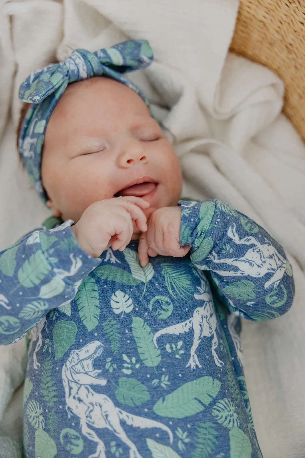 Newborn Knotted Gown - Jurassic Park