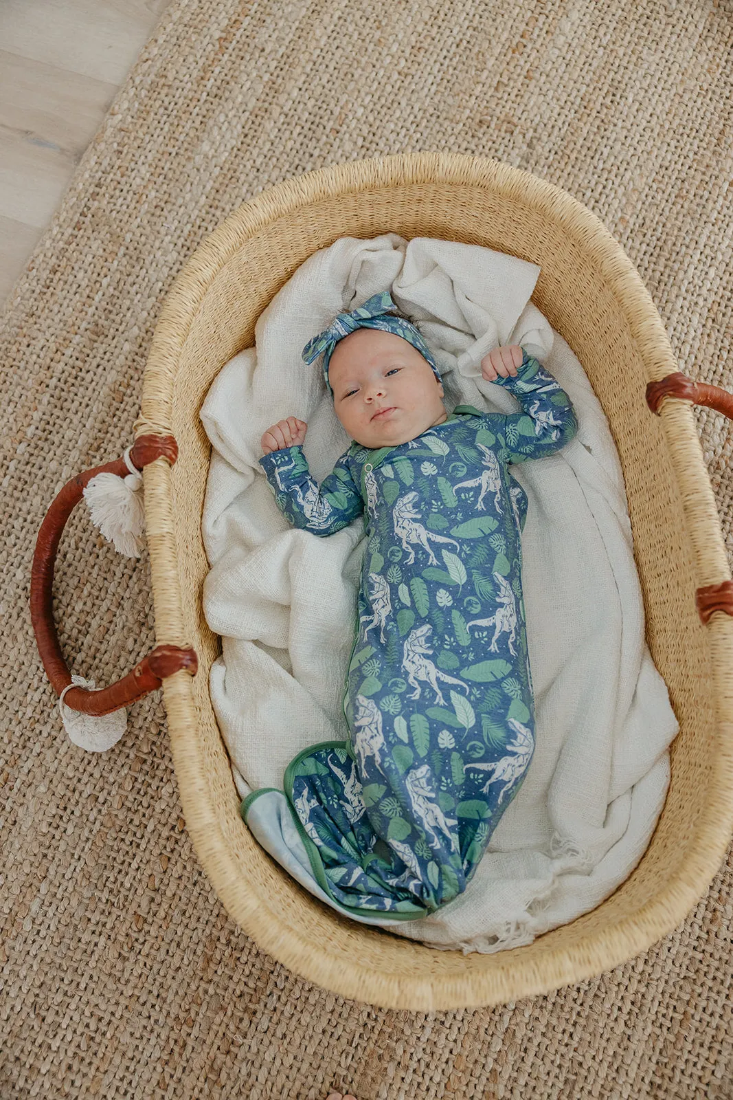 Newborn Knotted Gown - Jurassic Park