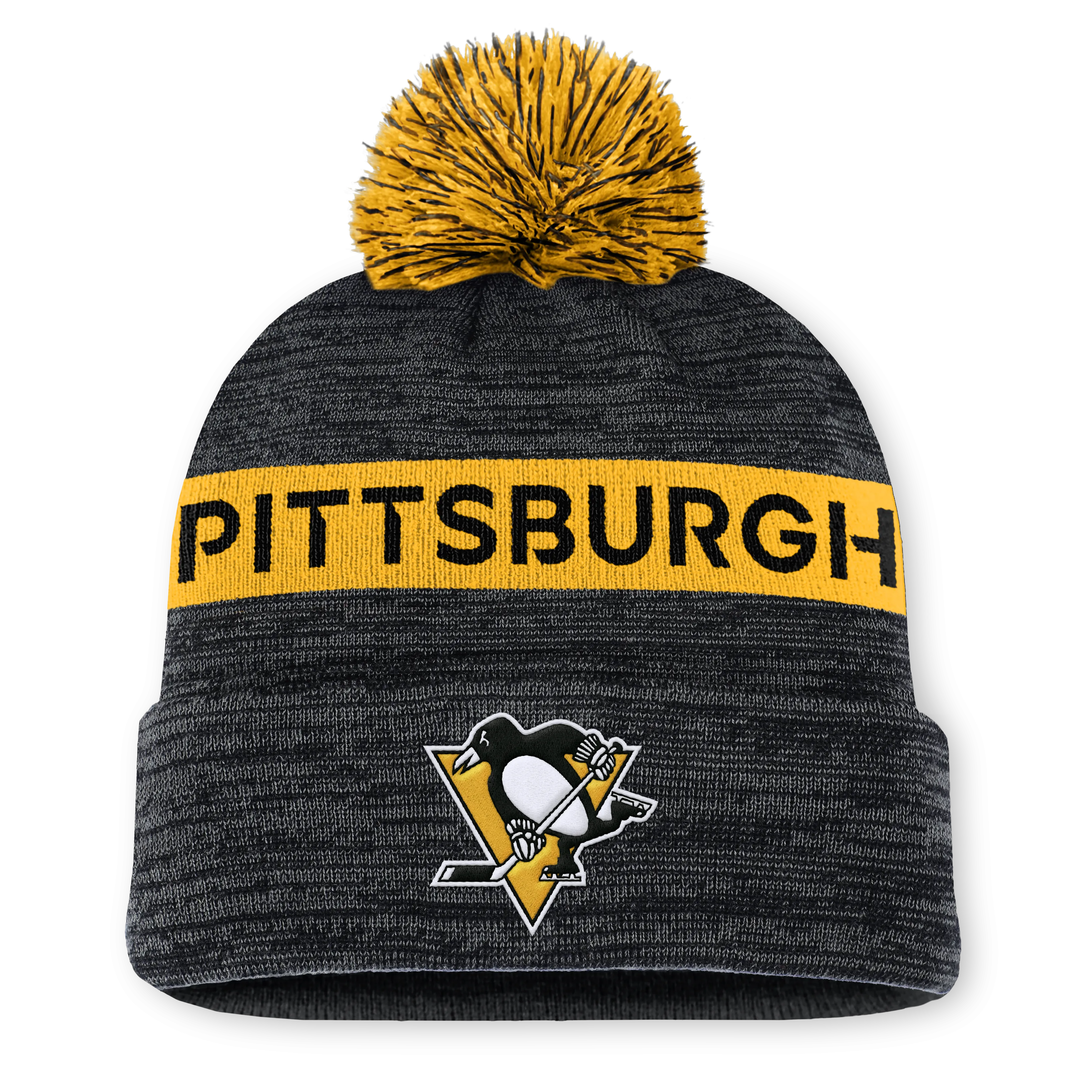 NHL Authentic Pro Rink Cuffed Knit Hat with Pom