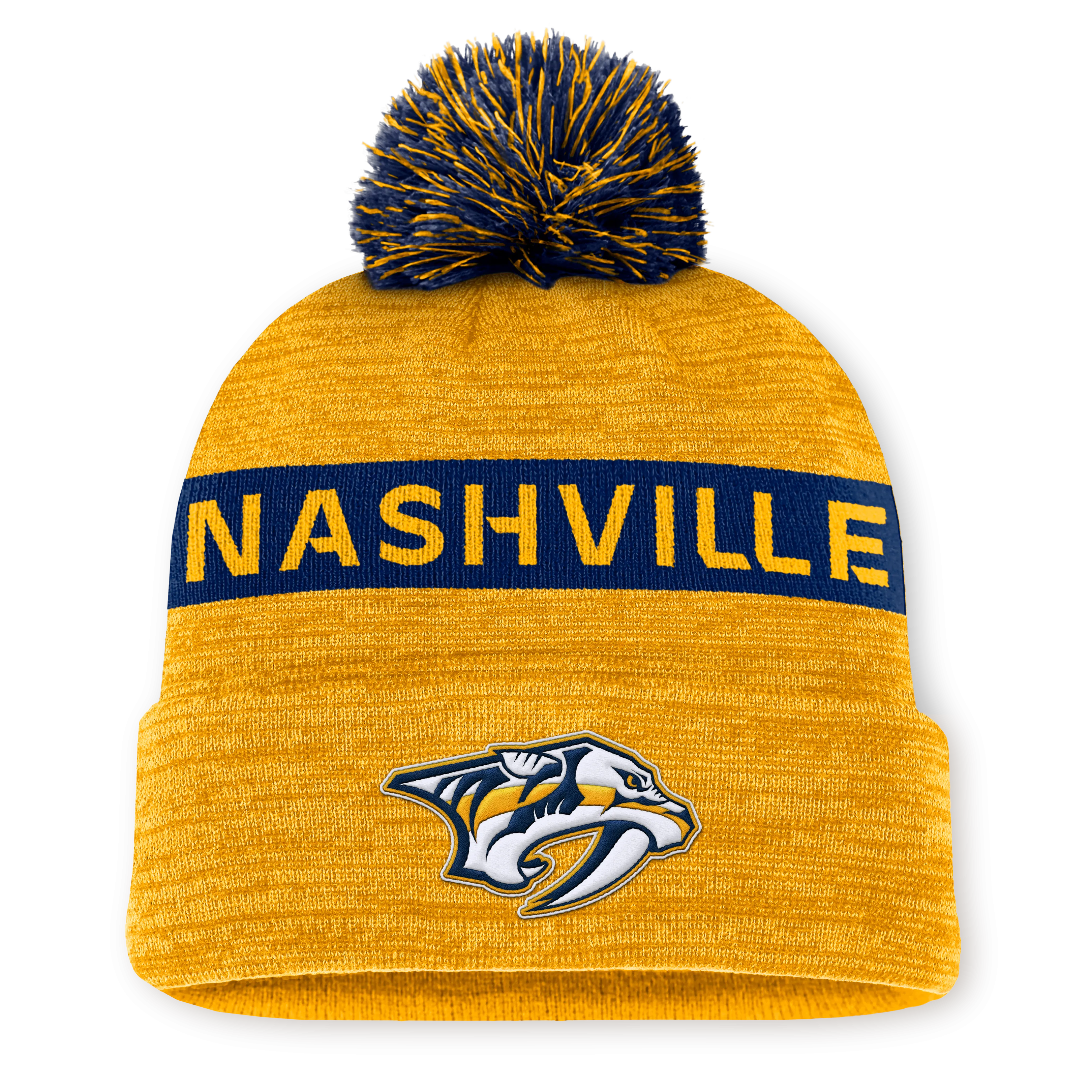 NHL Authentic Pro Rink Cuffed Knit Hat with Pom
