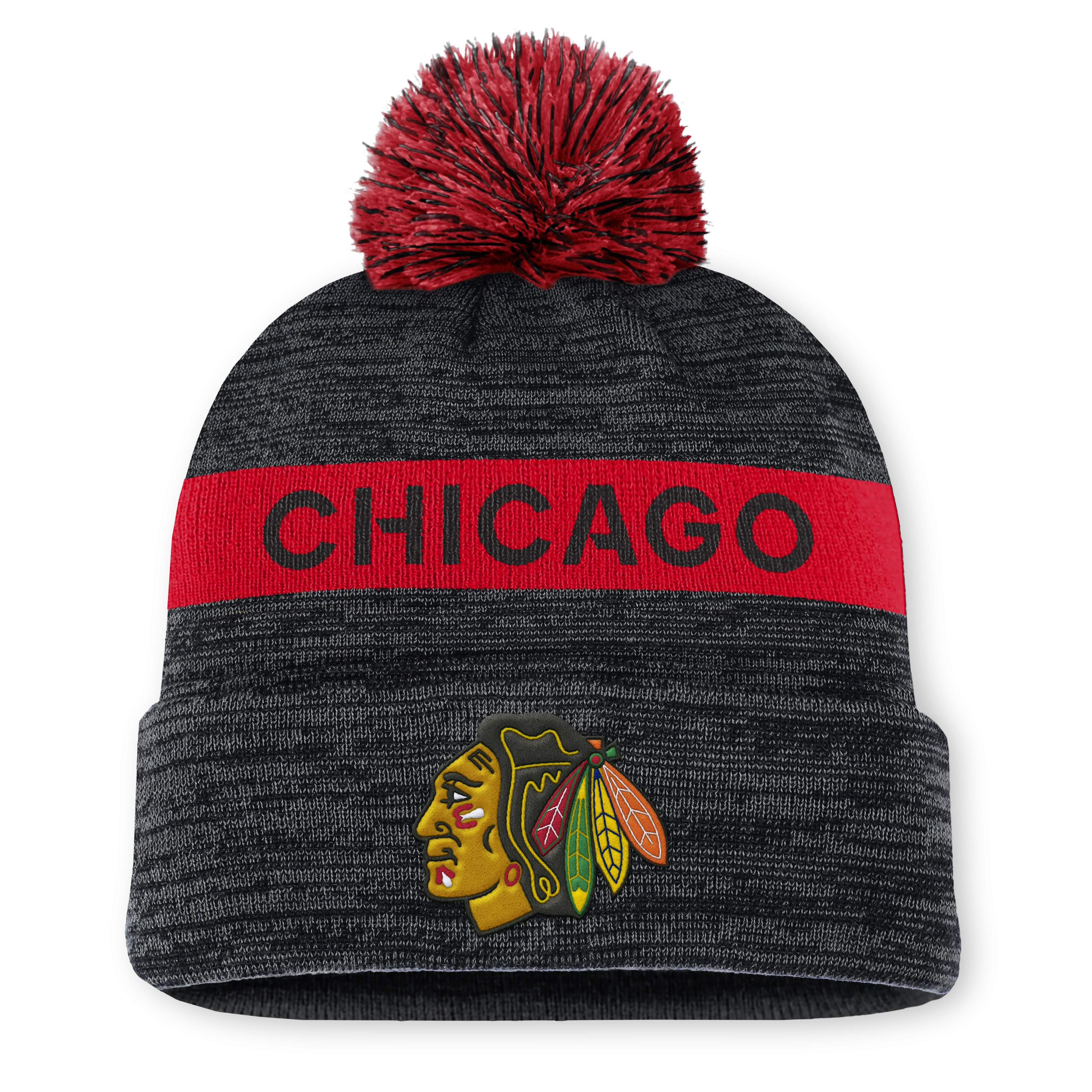 NHL Authentic Pro Rink Cuffed Knit Hat with Pom