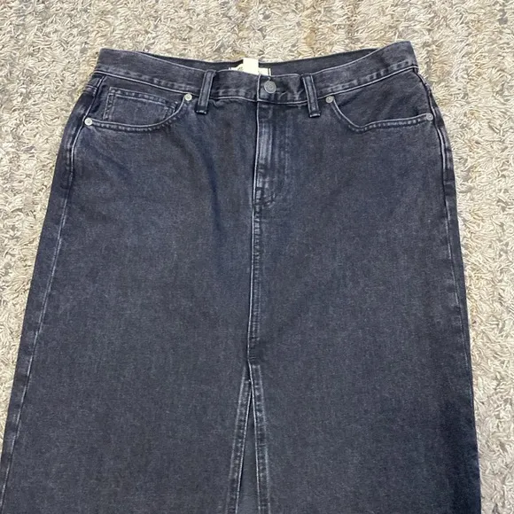 NWT Madewell Black Denim Maxi Skirt sz 29