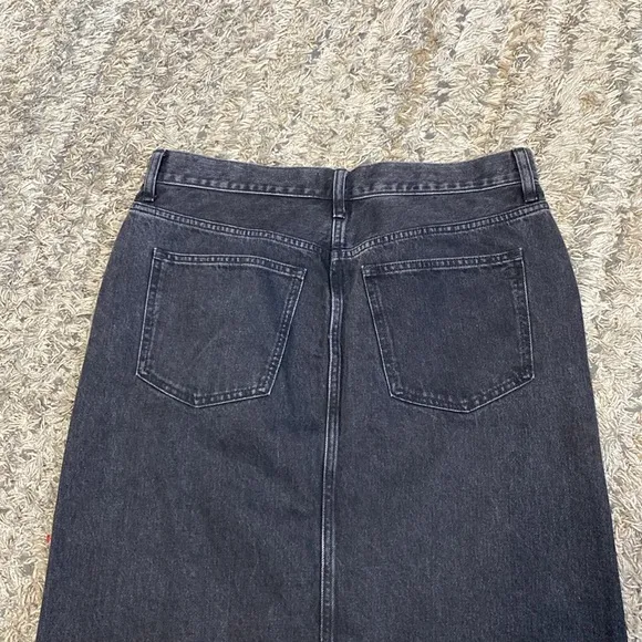 NWT Madewell Black Denim Maxi Skirt sz 29