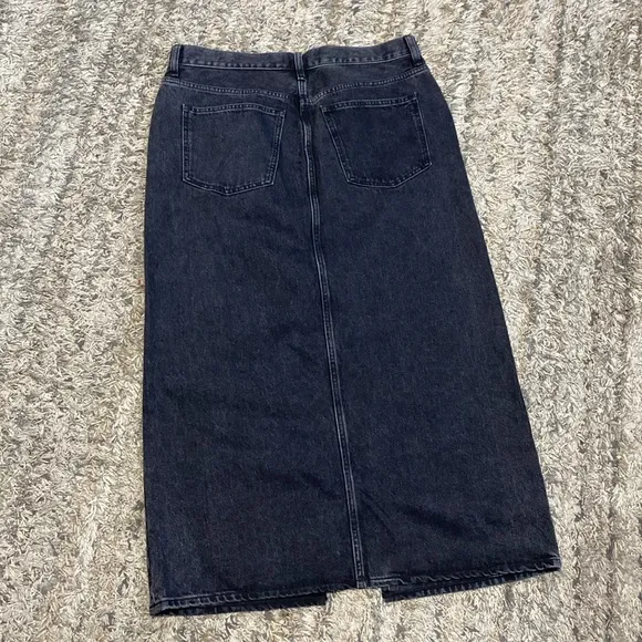 NWT Madewell Black Denim Maxi Skirt sz 29
