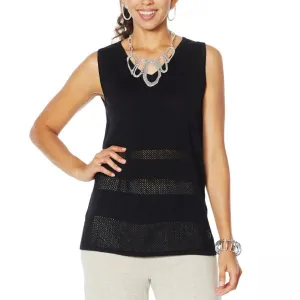 NWT MarlaWynne Women's Mesh Stitch Tank Top Sweater. 694170 Large