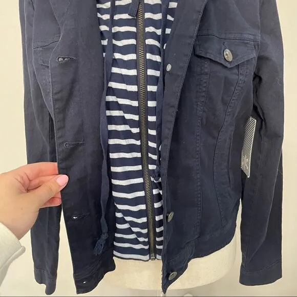 NWT Splendid Corby Twofer Jacket with Stripe Hood Size Medium