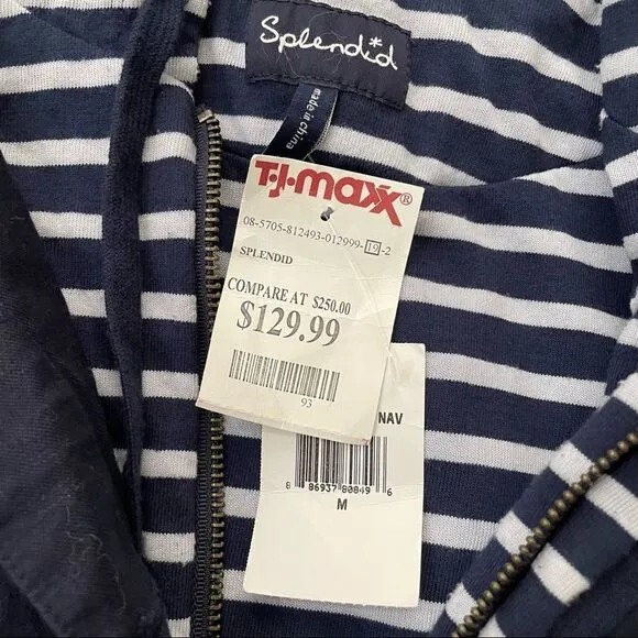 NWT Splendid Corby Twofer Jacket with Stripe Hood Size Medium