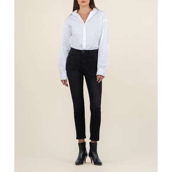 NWT Womens Size 16 16x28 KUT from the Kloth Black Rachael High Rise Mom Jean NEW