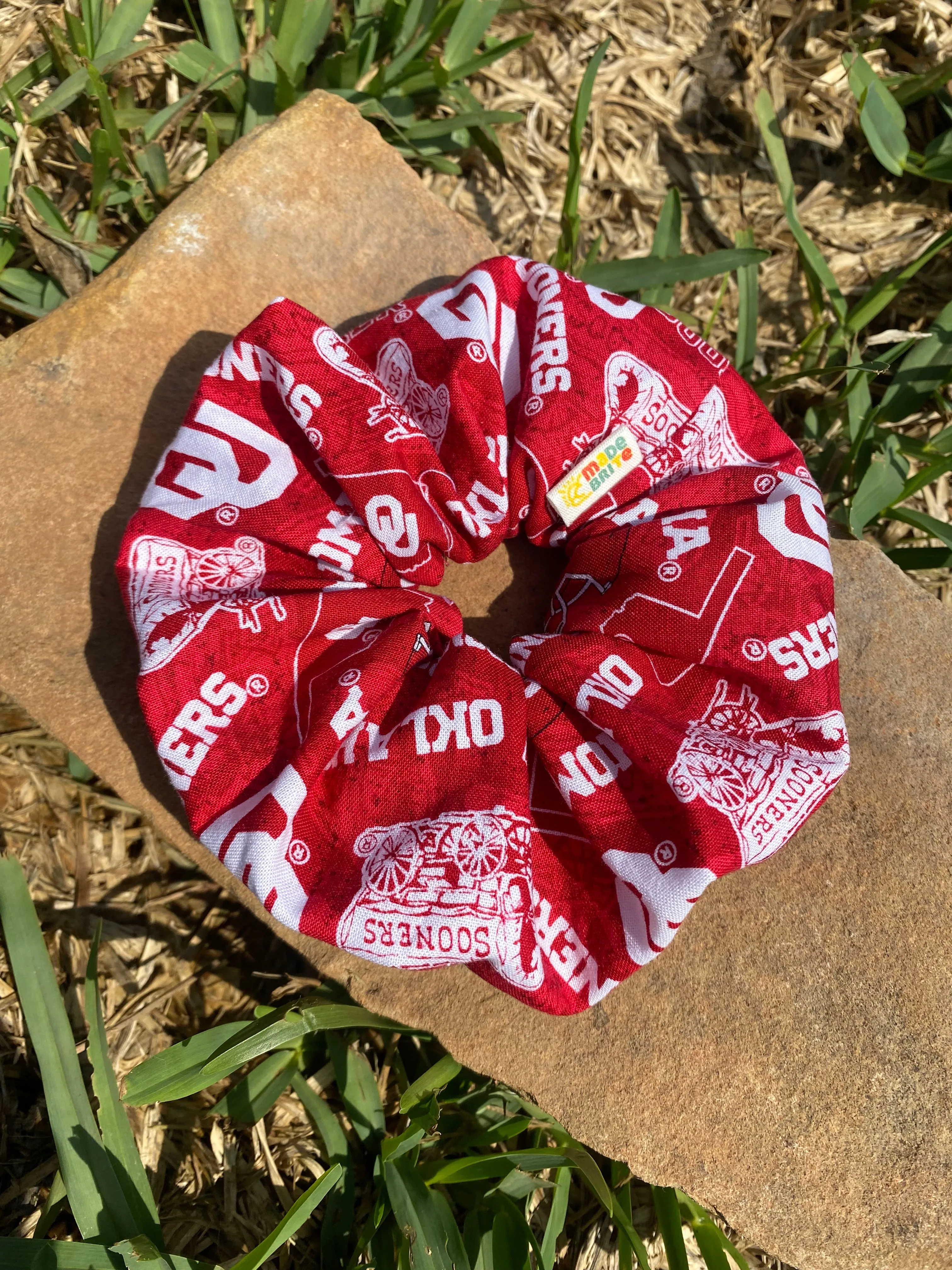 Oklahoma Sooners University Scrunchie Ponytail Hair Tie