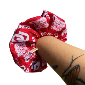 Oklahoma Sooners University Scrunchie Ponytail Hair Tie