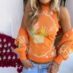 Orange Sealife Dolly Tank Top